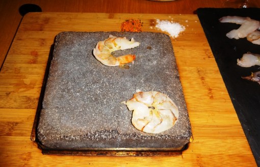 Tiger prawns on stone at Yume - reijosfood.com