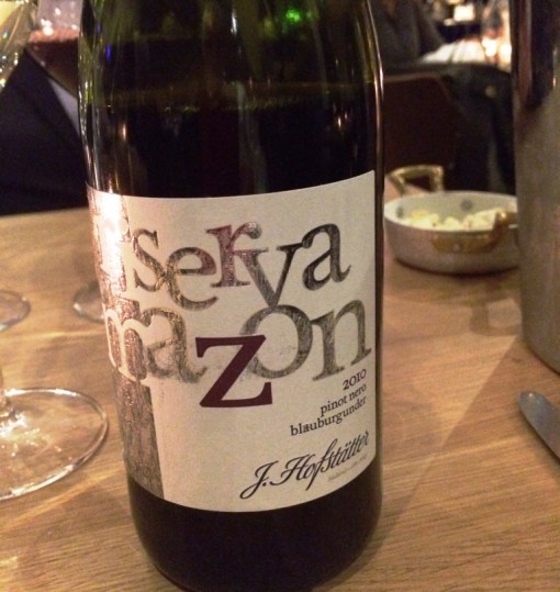 Pinot Nero red wine at Pastor - reijosfood.com